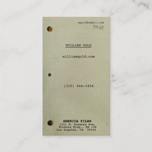 Customizable Screenplay Vintage Business Cards