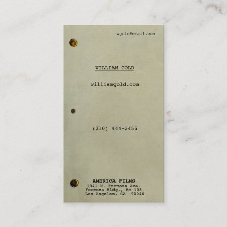 Screenplay Vintage Business Card