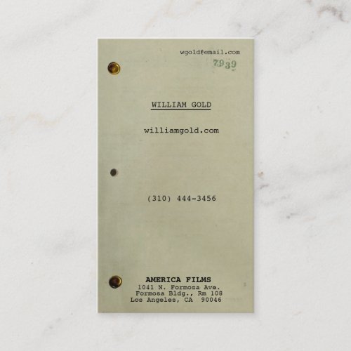 Screenplay Vintage ii Business Card