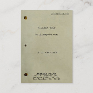 Screenplay Vintage Wide Business Card