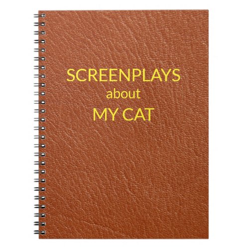 Screenplays About My Cat Leather_Look Notebook