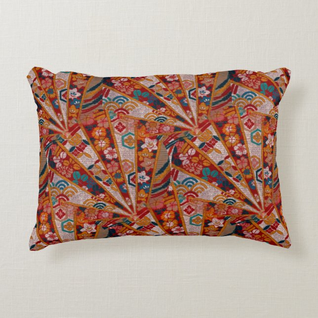 Screens Oriental Fabric Decorative Pillow (Front)