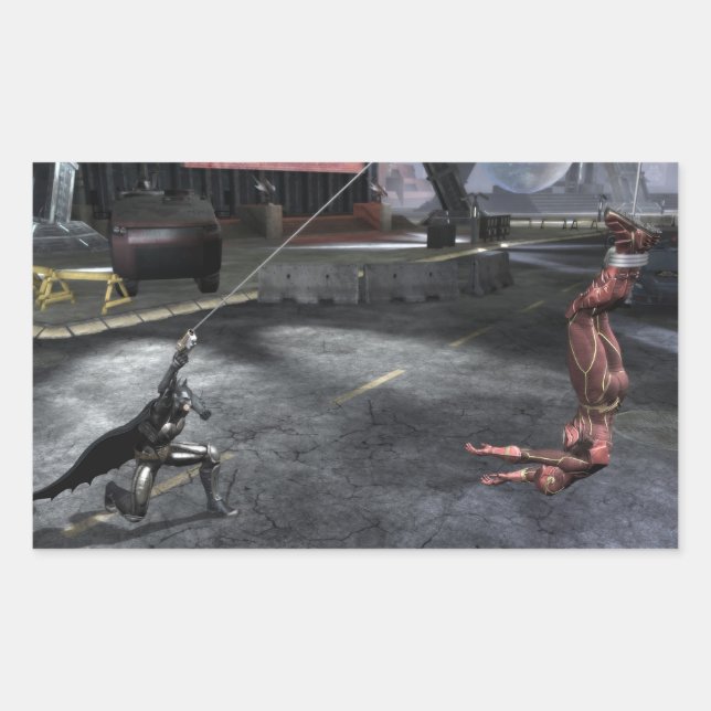 Screenshot: Batman vs Flash Rectangular Sticker (Front)