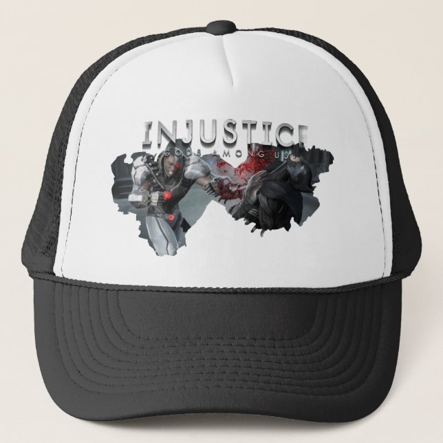 Screenshot: Cyborg vs Batman Trucker Hat (Front)