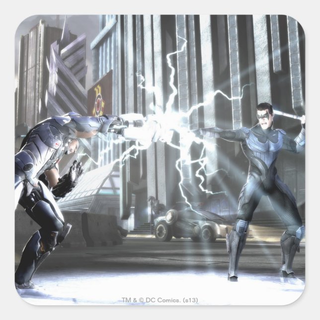 Screenshot: Cyborg vs Nightwing 4 Square Sticker (Front)