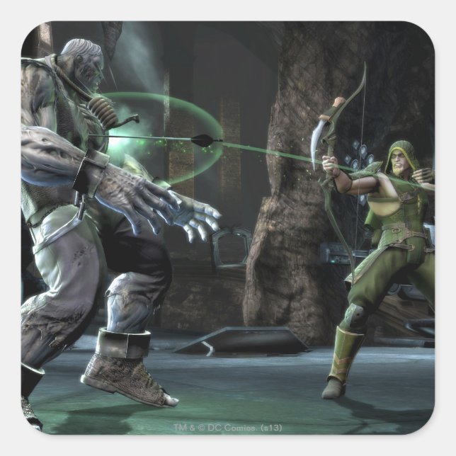 Screenshot: Grundy vs Green Arrow Square Sticker (Front)