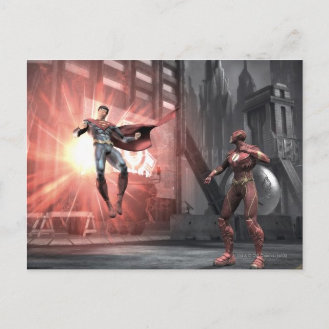 Screenshot: Superman vs Flash Postcard (Front)
