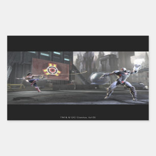 Screenshot: Wonder Woman vs Cyborg 2 Rectangular Sticker
