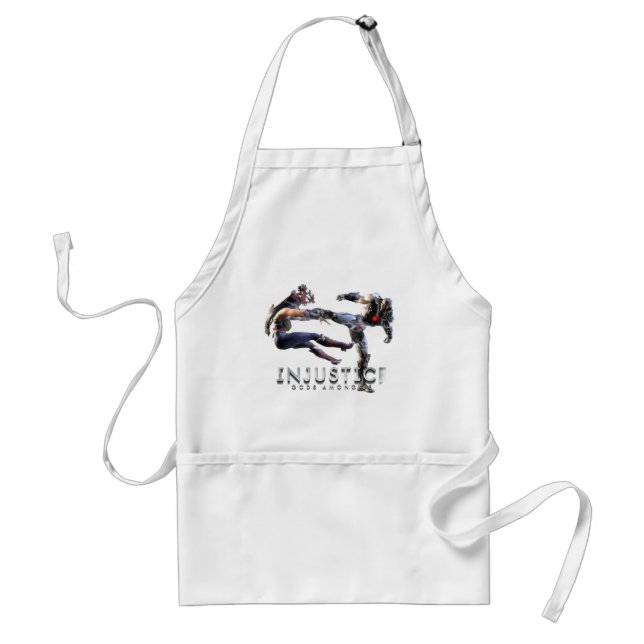 Screenshot: Wonder Woman vs Cyborg Adult Apron (Front)