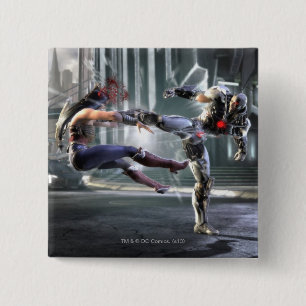 Screenshot: Wonder Woman vs Cyborg Pinback Button