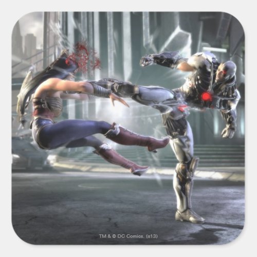 Screenshot Wonder Woman vs Cyborg Square Sticker