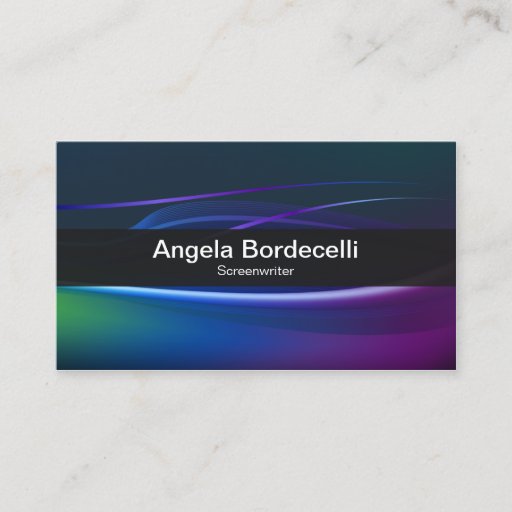 Customizable Screenwriter Business Card Borealis Lights