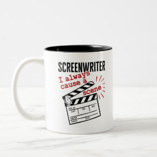 Screenwriter I Always Cause a Scene Two-Tone Coffee Mug