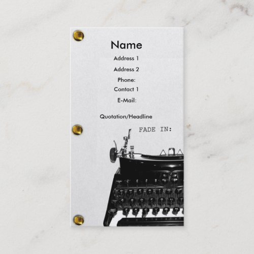 Screenwriter Scriptwriter Film  business card