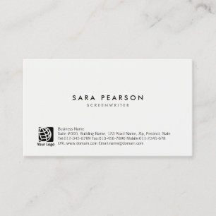 Screenwriter Simple Minimal Business Card