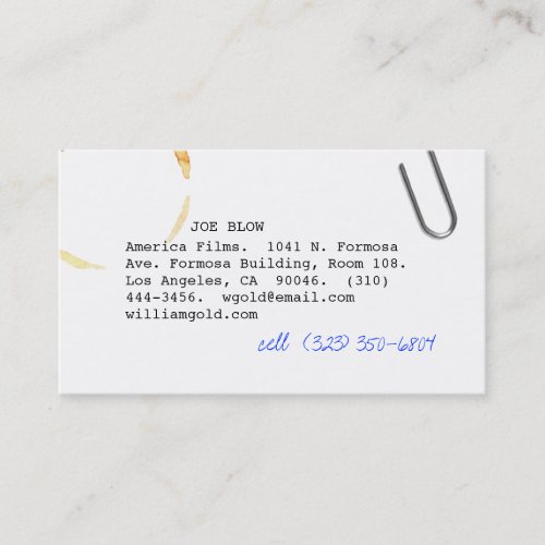 Screenwriter vi business card