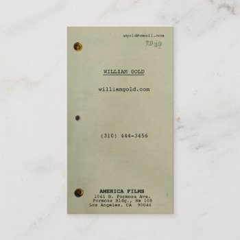Screenwriter Vintage Business Card by itotah at Zazzle