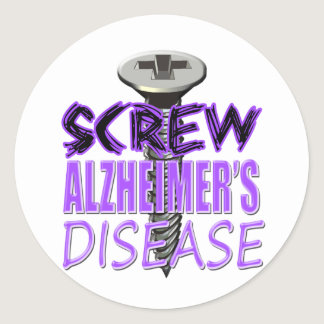 Screw Alzheimer's Disease Classic Round Sticker