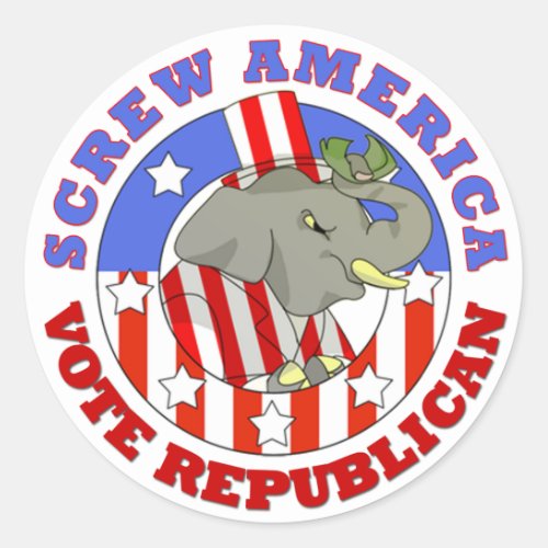 Screw America Vote GOP Sticker