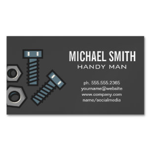 Screw and Bolts Business Card Magnet
