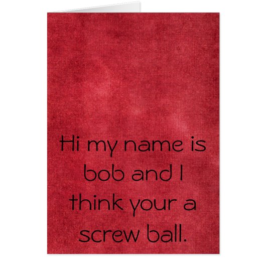 Screw ball cards (Front)
