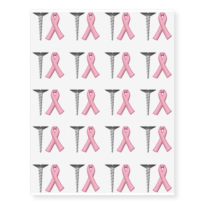 Screw Breast Cancer Awareness Pink Ribbon Temporary Tattoos Zazzle