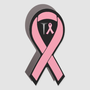 Screw Breast Cancer! Survivors Humor Pink Ribbon Car Magnet