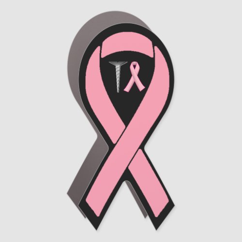 Screw Breast Cancer Survivors Humor Pink Ribbon Car Magnet