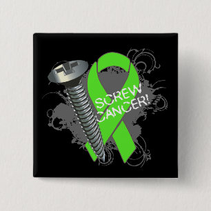 Screw Cancer - Grunge Non-Hodgkins Lymphoma Button