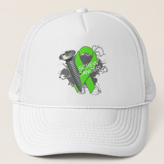Screw Cancer - Grunge Non-Hodgkins Lymphoma Trucker Hat (Front)