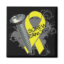 Screw Cancer - Grunge - Testicular Cancer Magnet