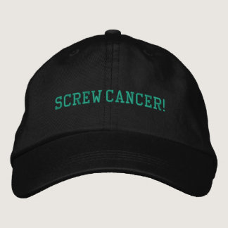 Screw Cervical Cancer Teal Block Letters Embroidered Baseball Cap