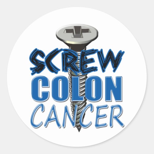 Screw Colon Cancer Classic Round Sticker