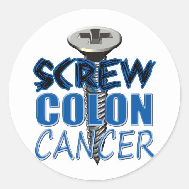Screw Colon Cancer Classic Round Sticker (Front)