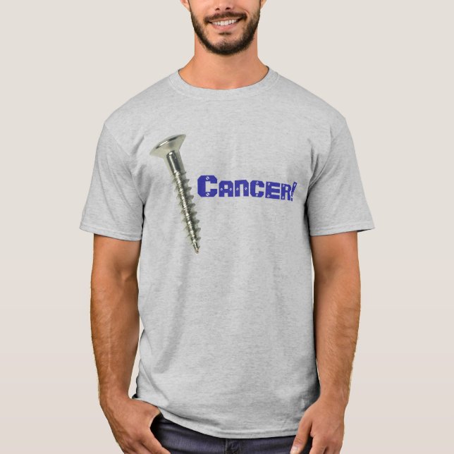 Screw Colon Cancer! (Navy Letters) T-Shirt (Front)