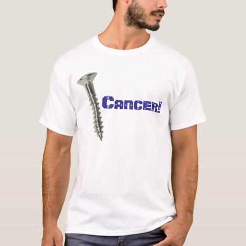 Screw Colon Cancer Navy Letters T_Shirt