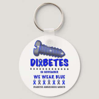 Screw Diabetes In November We Wear Blue-Awareness Keychain