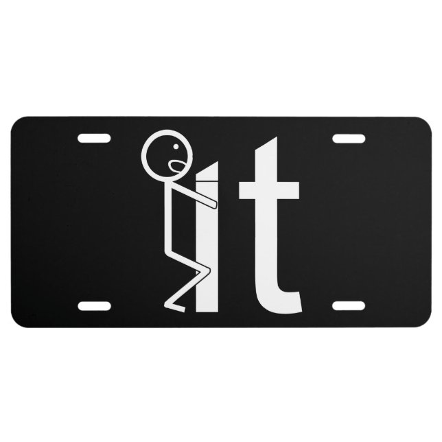 Screw It Funny Stick Figures Auto License Plate (Front)