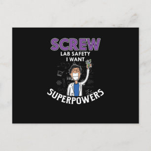 Screw Lab Safety I Want Superpowers Science Geek Holiday Postcard