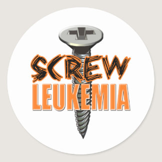 Screw Leukemia Classic Round Sticker