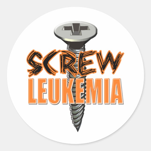 Screw Leukemia Classic Round Sticker (Front)