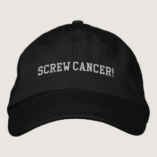 Screw Lung Cancer White Block Letters Embroidered Baseball Cap