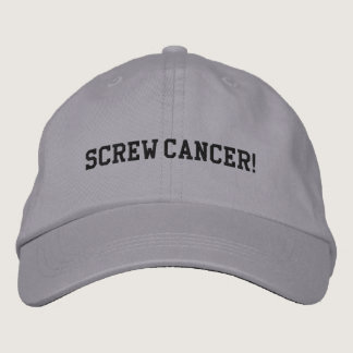 Screw Melanoma Cancer Black Block Letters Embroidered Baseball Hat