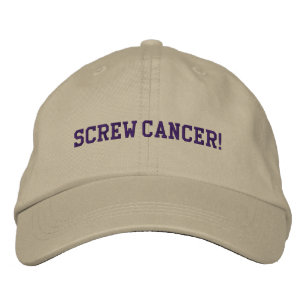 Screw Pancreatic Cancer Dark Purple Letters Embroidered Baseball Cap