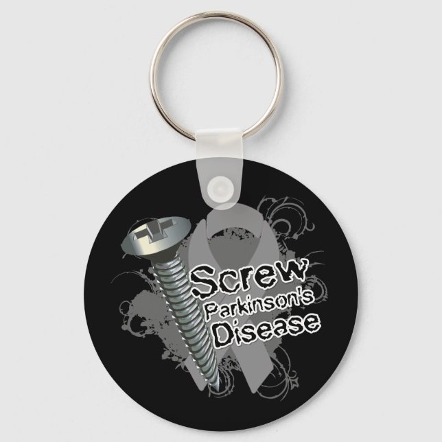 Screw Parkinsons Disease Keychain (Front)
