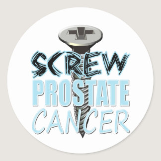 Screw Prostate Cancer Classic Round Sticker