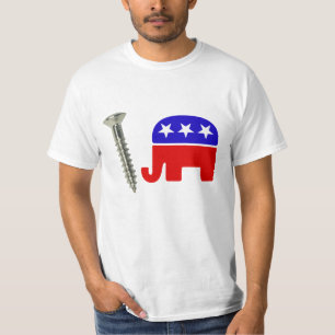 Screw Republicans Funny Political Rebus T-Shirt