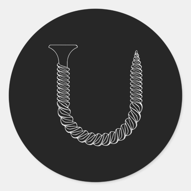 Screw Shaped U - Funny Tool Insul  Classic Round Sticker (Front)