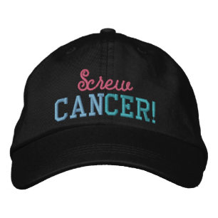 Screw Thyroid Cancer Pink/Blue/Teal Letters Embroidered Baseball Hat