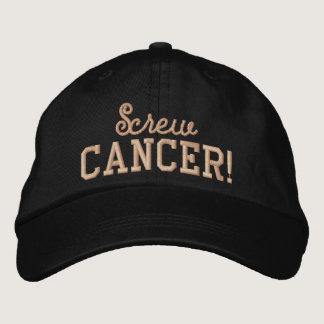 Screw Uterine Cancer Peach Letters Embroidered Baseball Hat